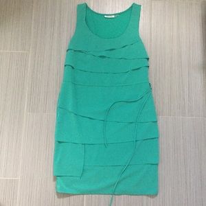 Calvin Klein teal ruffle dress Sz 6